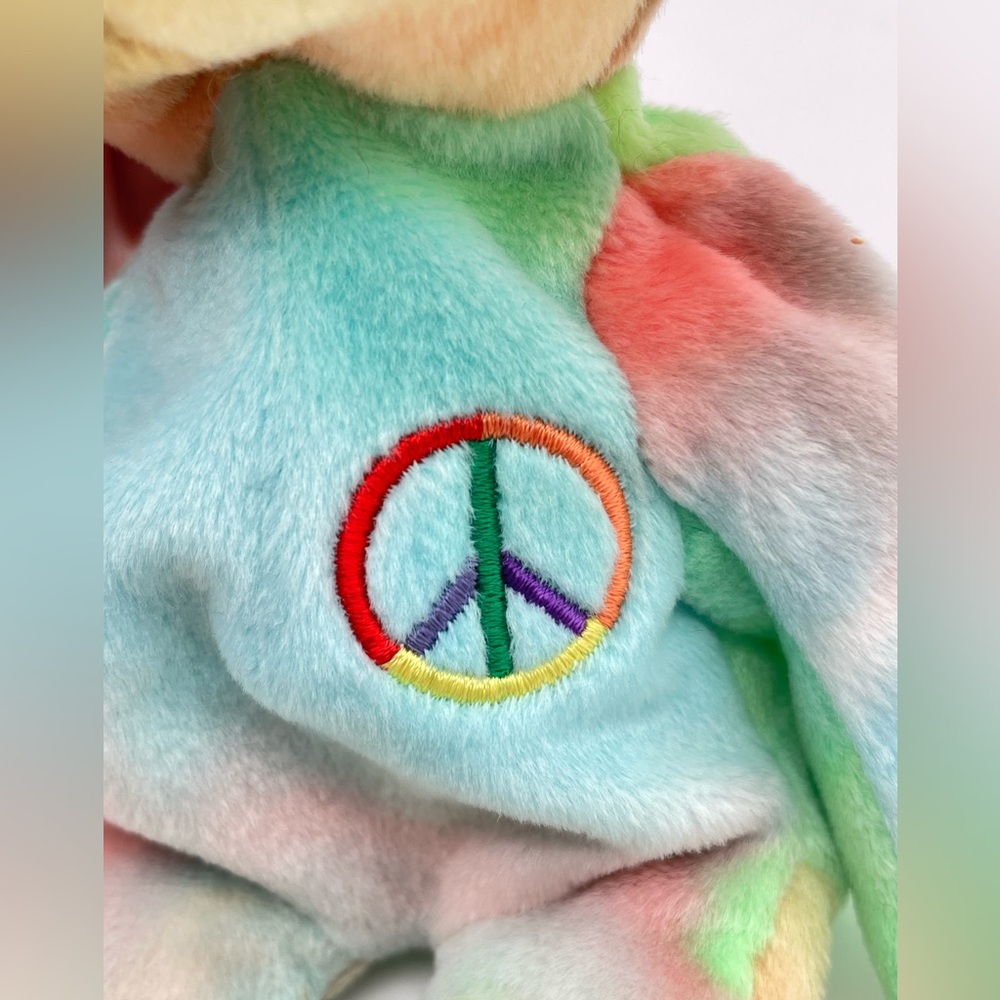 Vintage 90s Peace Bear, 1996 | TY Beanie Baby | Excellent Condition